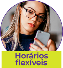 Imagem escrita horários flexíveis